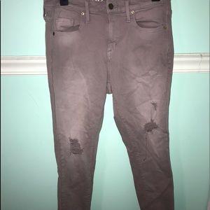 Purple Ripped Denim Jeans